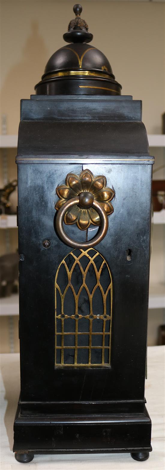 Bullock of Bradford. A Regency brass inset ebonised bracket clock, 25in.
